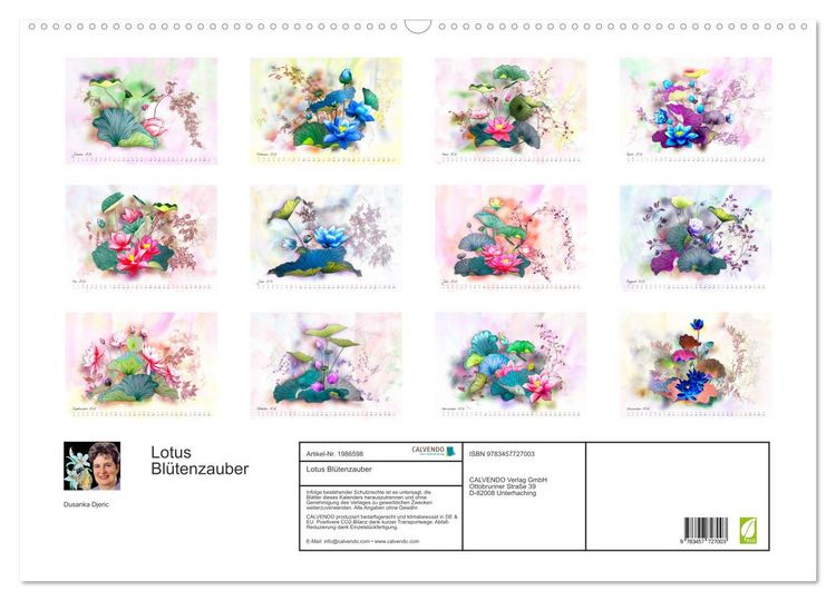 Produktbild: Lotus Bl&uuml;tenzauber (Wandkalender 2026 DIN A2 quer), CALVENDO Monatskalender