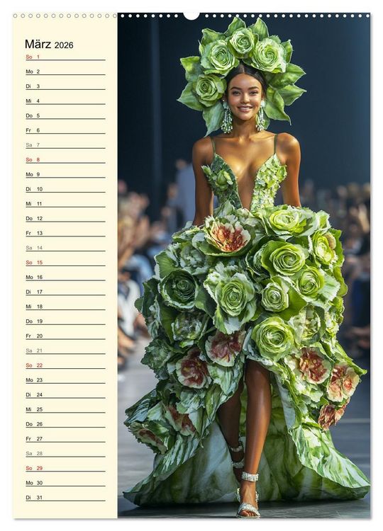 Produktbild: Bl&uuml;tenzauber. High Fashion auf dem Catwalk (hochwertiger Premium Wandkalender 2026 DIN A2 hoch), Kunstdruck in Hochglanz