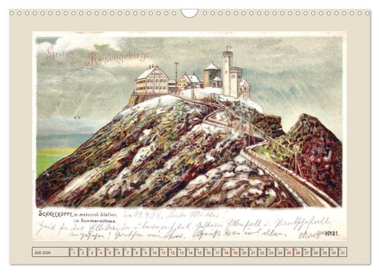 Produktbild: Gru&szlig; von der Schneekoppe (Wandkalender 2026 DIN A3 quer), CALVENDO Monatskalender