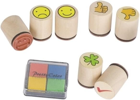 Produktbild: Stempel Kleeblatt, Smile, ...(7 Stempel), Motivationsstempel