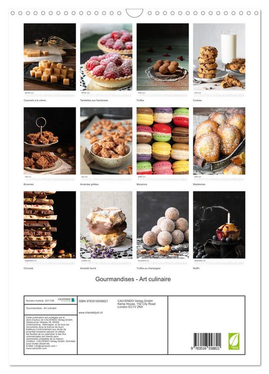 Produktbild: Gourmandises - Art culinaire (Calendrier mural 2026 DIN A3 horizontal), CALVENDO calendrier mensuel