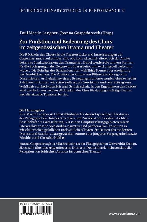Produktbild: Zur Funktion und Bedeutung des Chors im zeitgen&ouml;ssischen Drama und Theater