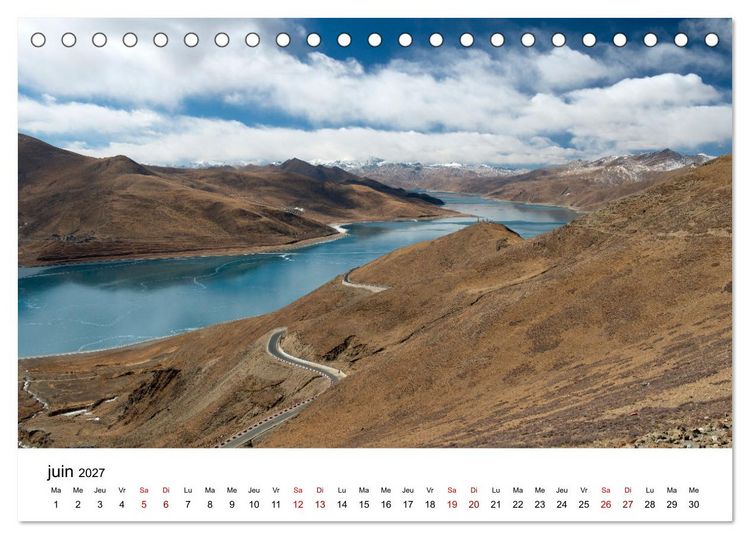 Produktbild: Monast&egrave;res et paysages du Tibet (Calendrier de bureau 2027 DIN A5 vertical), CALVENDO calendrier mensuel