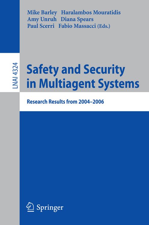 Produktbild: Safety and Security in Multiagent Systems