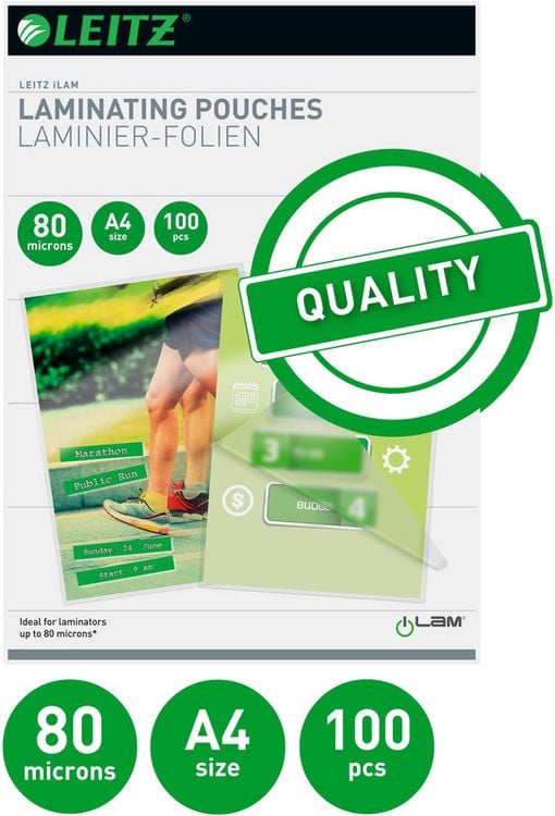 Produktbild: Laminierfolien Leitz 100 x A4 216 x 303 mm