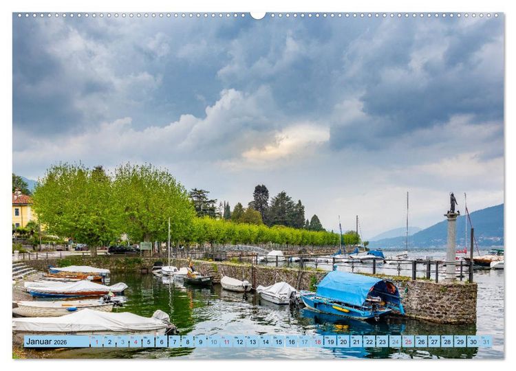 Produktbild: Italiens romantische Seen (hochwertiger Premium Wandkalender 2026 DIN A2 quer), Kunstdruck in Hochglanz