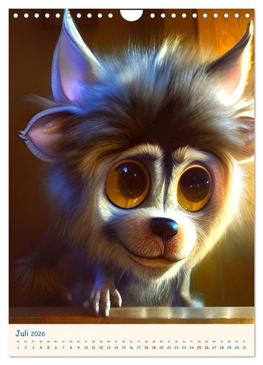 Produktbild: Liebenswerte Kuschelmonster - Digitalart (Wandkalender 2026 DIN A4 hoch), CALVENDO Monatskalender
