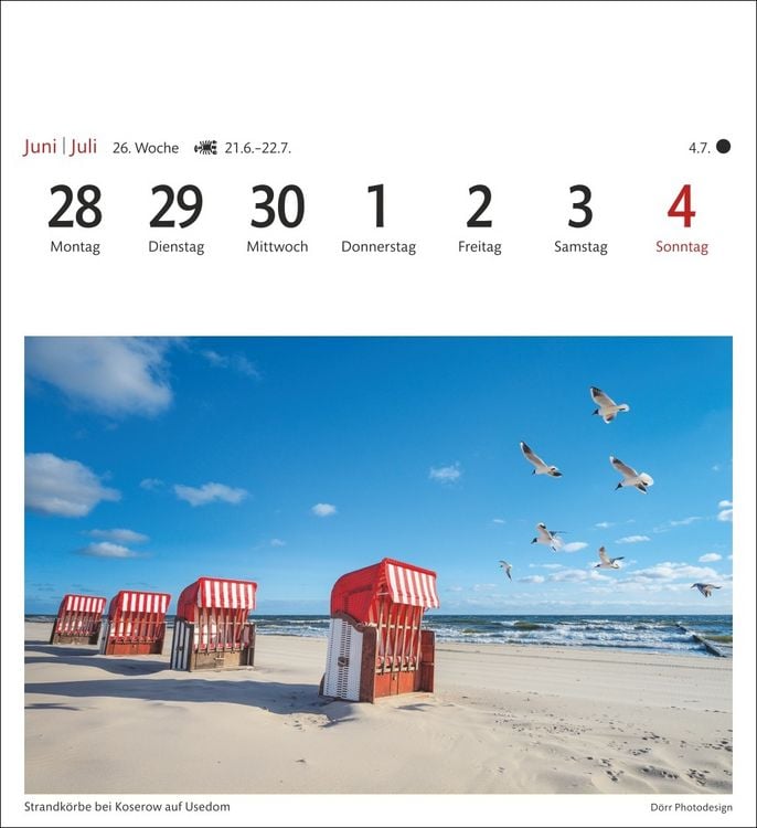 Produktbild: Ostseek&uuml;ste Sehnsuchtskalender 2027 - Wochenkalender mit 53 Postkarten