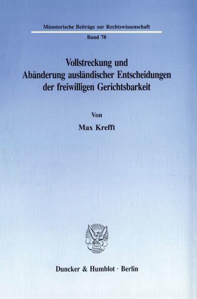 Produktbild: Vollstreckung und Ab&auml;nderung ausl&auml;ndischer Entscheidungen der freiwilligen Gerichtsbarkeit.