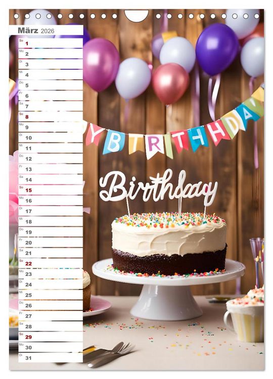 Produktbild: Festliche Momente - Ein Jahr mit KI Geburtstagen (Wandkalender 2026 DIN A4 hoch), CALVENDO Monatskalender