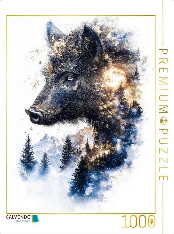 Produktbild: CALVENDO Puzzle Wildschwein | 1000 Teile Lege-Gr&ouml;&szlig;e 64x48cm Foto-Puzzle f&uuml;r gl&uuml;ckliche Stunden