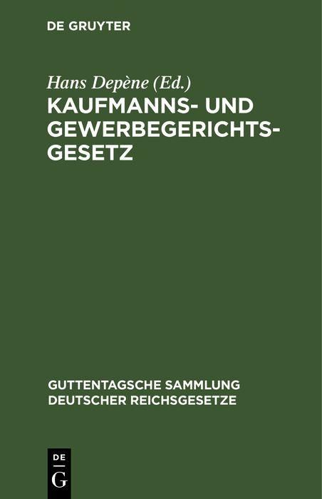 Produktbild: Kaufmanns- und Gewerbegerichtsgesetz