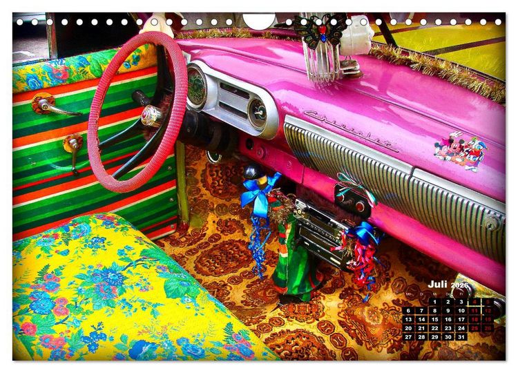 Produktbild: Bunte V&ouml;gel - Originelle Oldtimer in Havanna (Wandkalender 2026 DIN A4 quer), CALVENDO Monatskalender