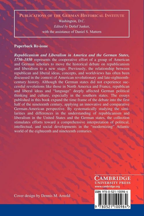 Produktbild: Republicanism and Liberalism in America and the German States, 1750 1850