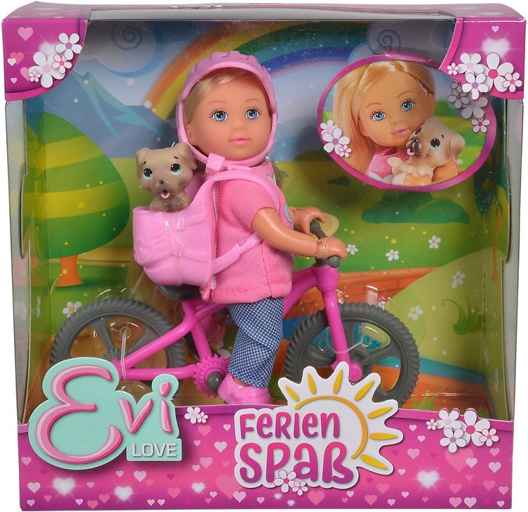 Produktbild: Simba 105733273 - Evi Love Holiday Bike, Puppe mit Fahrrad und Hund