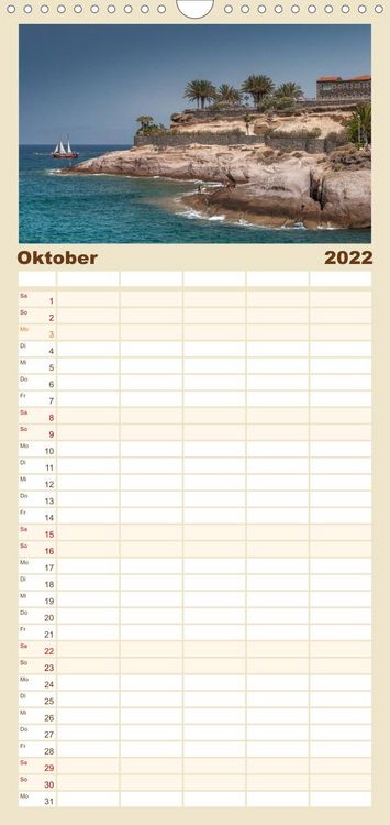 Produktbild: Familienplaner Teneriffa - Inmitten des Atlantischen Archipels (Wandkalender 2022 , 21 cm x 45 cm, hoch)