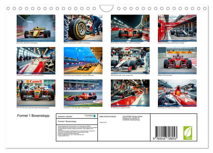 Produktbild: Formel 1 Boxenstopp (Wandkalender 2026 DIN A4 quer), CALVENDO Monatskalender