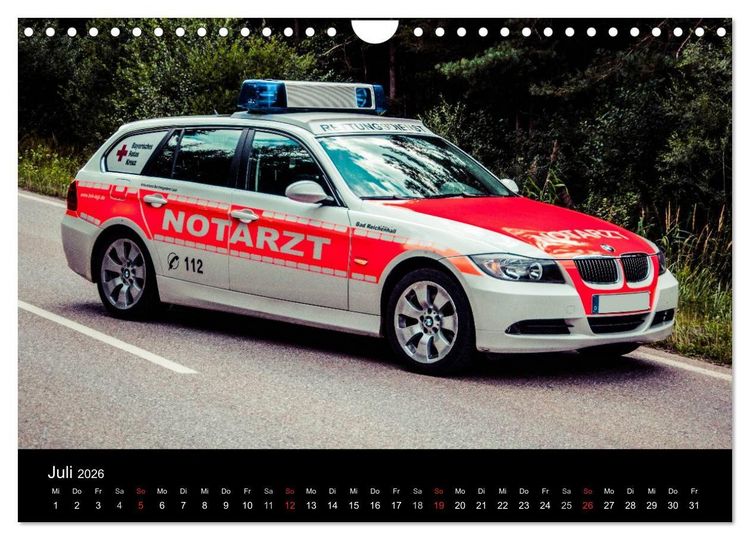 Produktbild: Einsatzfahrzeuge - Bayern (Wandkalender 2026 DIN A4 quer), CALVENDO Monatskalender