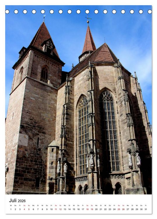 Produktbild: Ansbach - Die Markgrafenstadt an der Rezat (Tischkalender 2026 DIN A5 hoch), CALVENDO Monatskalender