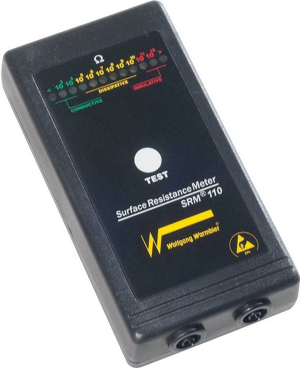Produktbild: Wolfgang Warmbier SRM&reg;110 ESD-Testger&auml;te-Set Oberfl&auml;chenwiderstand, Ableitwiderstand inkl. Aufbewahrungstasche, inkl. Erdungskabel