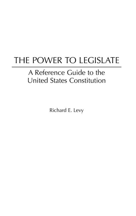 Produktbild: The Power to Legislate