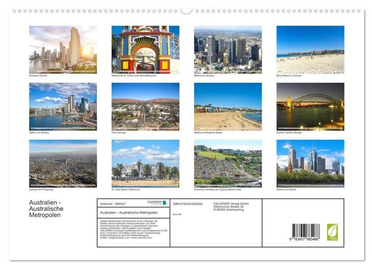 Produktbild: Australien - Australische Metropolen (hochwertiger Premium Wandkalender 2026 DIN A2 quer), Kunstdruck in Hochglanz