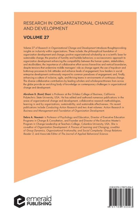 Produktbild: Research in Organizational Change and Development