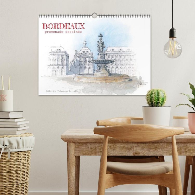 Produktbild: BORDEAUX, promenade dessin&eacute;e (Calendrier mural 2026 DIN A3 vertical), CALVENDO calendrier mensuel