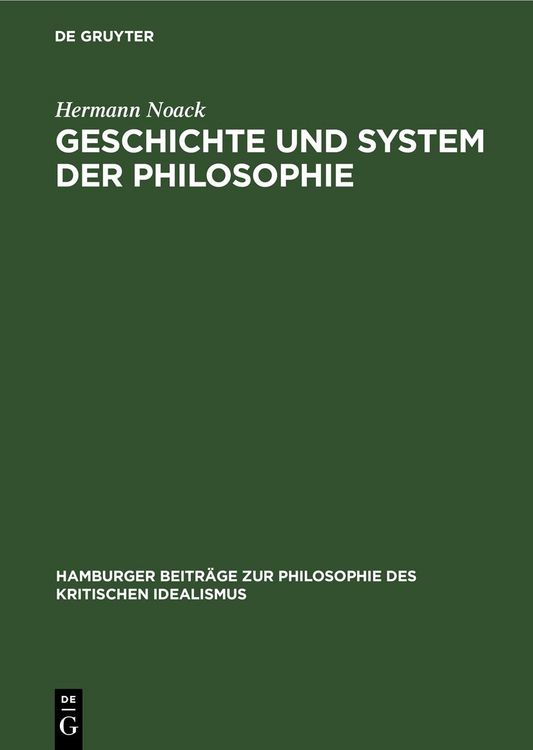 Produktbild: Geschichte und System der Philosophie