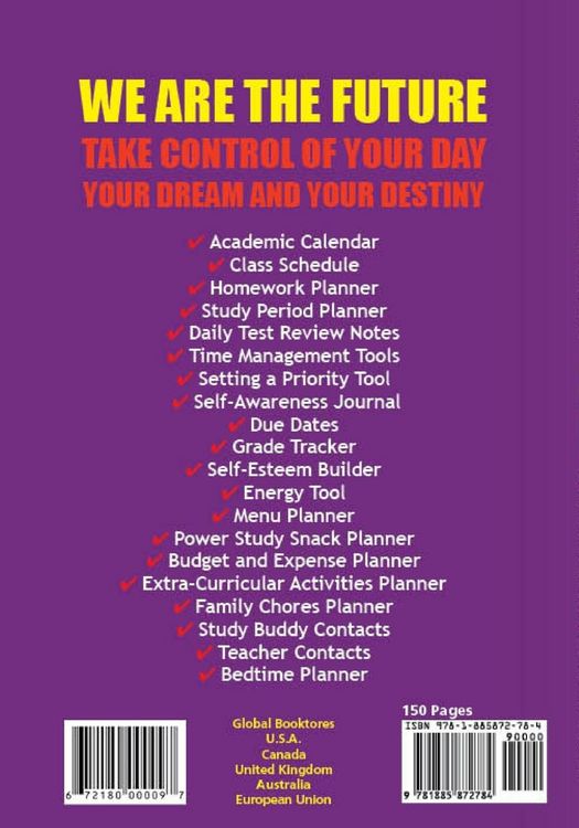 Produktbild: MY DAY MY DREAM MY DESTINY Homework Planner and Self-Care Journal (150 Pages)