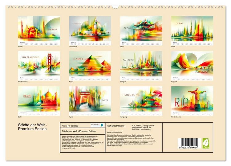 Produktbild: St&auml;dte der Welt - Premium Edition (hochwertiger Premium Wandkalender 2027 DIN A2 quer), Kunstdruck in Hochglanz