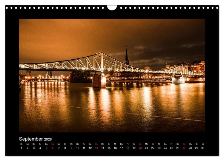 Produktbild: Frankfurt bei Nacht 2026 (Wandkalender 2026 DIN A3 quer), CALVENDO Monatskalender