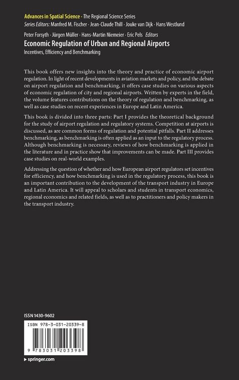 Produktbild: Economic Regulation of Urban and Regional Airports