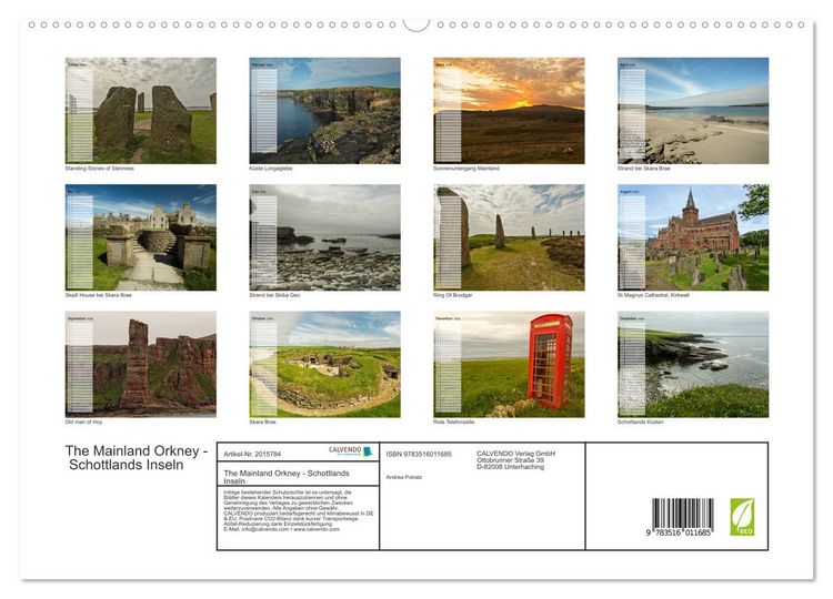 Produktbild: The Mainland Orkney - Schottlands Inseln (hochwertiger Premium Wandkalender 2026 DIN A2 quer), Kunstdruck in Hochglanz