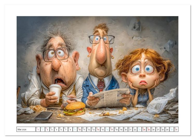 Produktbild: Pause ist, wenn der Drucker druckt (Wandkalender 2026 DIN A4 quer), CALVENDO Monatskalender
