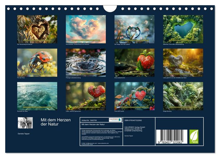 Produktbild: Mit dem Herzen der Natur (Wandkalender 2026 DIN A4 quer), CALVENDO Monatskalender