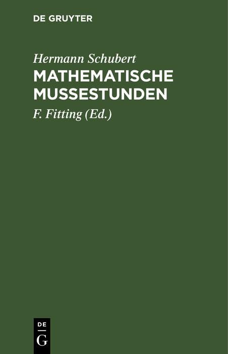 Produktbild: Mathematische Mu&szlig;estunden