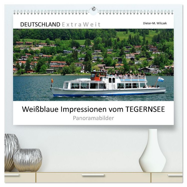 Produktbild: Wei&szlig;blaue Impressionen vom Tegernsee (hochwertiger Premium Wandkalender 2026 DIN A2 quer), Kunstdruck in Hochglanz