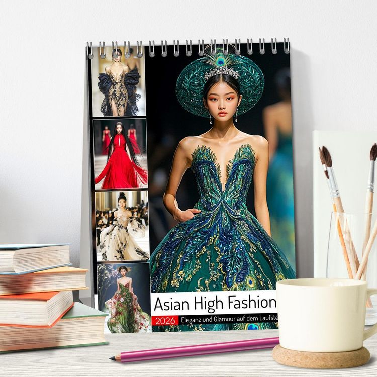 Produktbild: Asian High Fashion. Eleganz und Glamour auf dem Laufsteg (Tischkalender 2026 DIN A5 hoch), CALVENDO Monatskalender