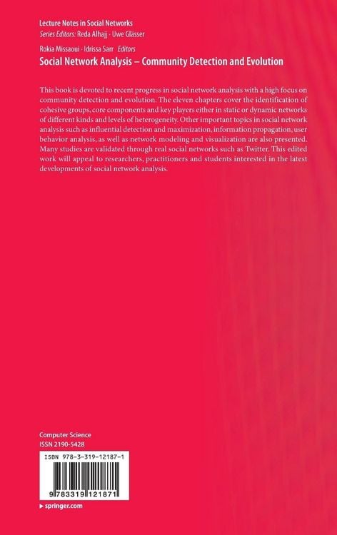 Produktbild: Social Network Analysis - Community Detection and Evolution