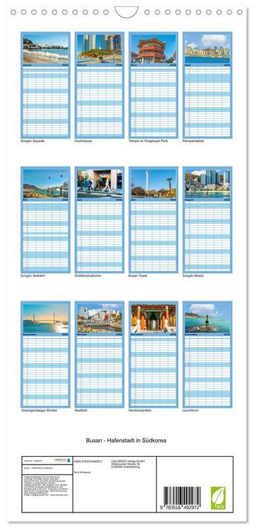 Produktbild: Familienplaner 2026 - Busan - Hafenstadt in S&uuml;dkorea mit 5 Spalten (Wandkalender, 21 x 45 cm) CALVENDO