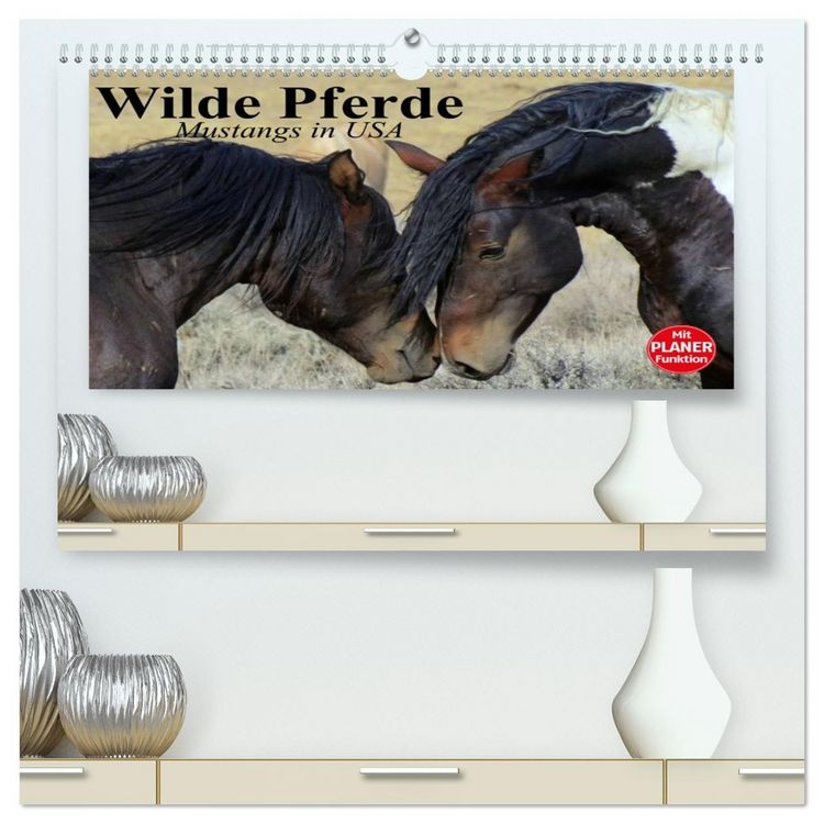Produktbild: Wilde Pferde. Mustangs in USA (hochwertiger Premium Wandkalender 2026 DIN A2 quer), Kunstdruck in Hochglanz