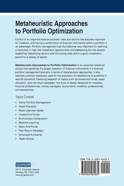 Produktbild: Metaheuristic Approaches to Portfolio Optimization