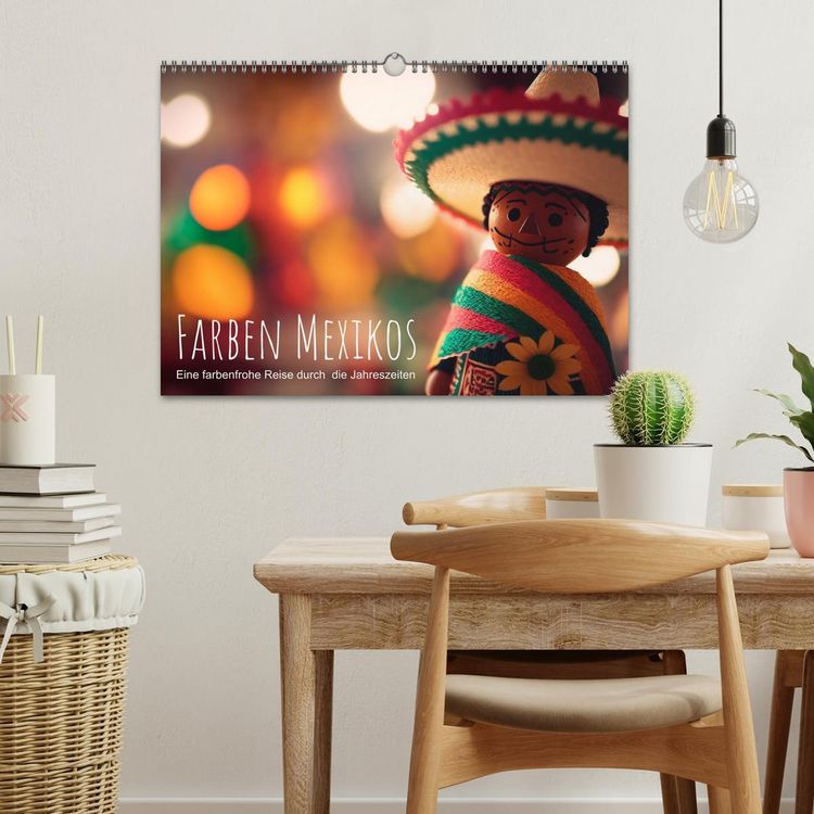 Produktbild: Farben Mexikos: Eine farbenfrohe Reise durch die Jahreszeiten (Wandkalender 2026 DIN A3 quer), CALVENDO Monatskalender
