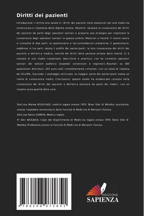 Produktbild: Diritti dei pazienti