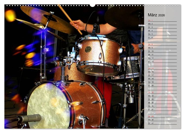 Produktbild: Schlagzeug onstage (Wandkalender 2026 DIN A2 quer), CALVENDO Monatskalender