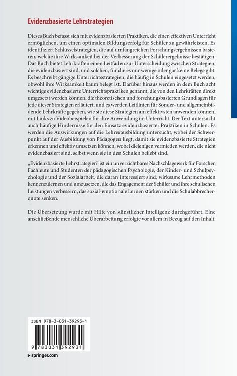 Produktbild: Evidenzbasierte Lehrstrategien
