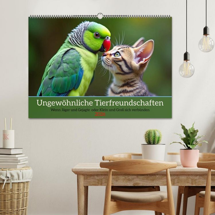 Produktbild: Ungew&ouml;hnliche Tierfreundschaften (Wandkalender 2026 DIN A2 quer), CALVENDO Monatskalender