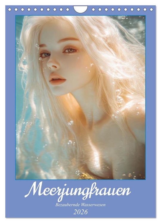 Produktbild: Meerjungfrauen - Bezaubernde Wasserwesen (Wandkalender 2026 DIN A4 hoch), CALVENDO Monatskalender