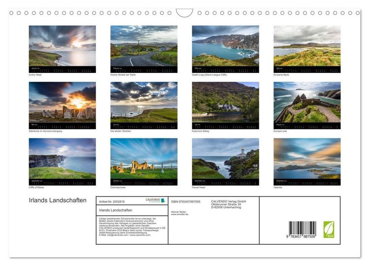 Produktbild: Irlands Landschaften (Wandkalender 2026 DIN A3 quer), CALVENDO Monatskalender